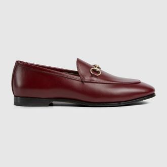 Gucci Womens Gucci Jordaan Loafer, Bordeaux, Leather