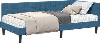 vidaXL Estructura De Cama Esquina Con Colch&oacute;n 2 Uds. Azul 100 X 200 Cm Vidaxl
