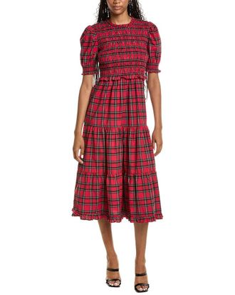 Sail to Sable Puff Sleeve Smocked Midi Dress