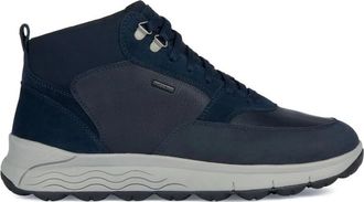 Geox Blauw Leren Su&egrave;de Enkellaarsjes - Heren - Sneakers - Blauw - 42 EU - Su&egrave;de - Schoenen