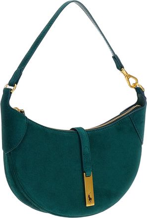 Polo Ralph Lauren Green Mini Polo Id Suede Shoulder Bag