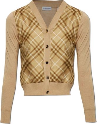 Burberry Sigourney Cardigan - Dames - Vesten - Bruin - XL - Wol - Truien & Vesten