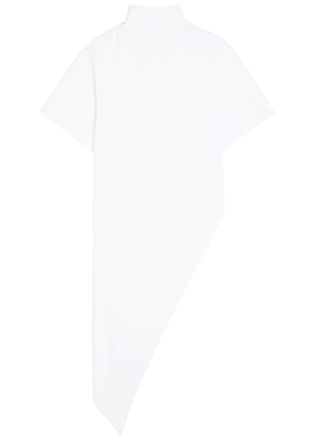 Alaia Asymmetric Cotton T-shirt - White - 38 (UK10 / S)