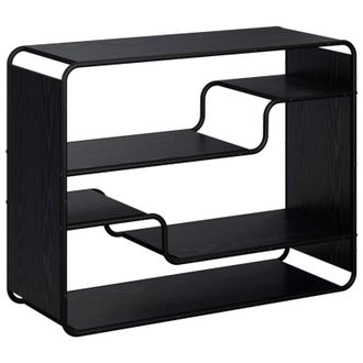 vidaXL Aparador Roble Negro 98 X 37,5 X 75,5 Cm Madera De Ingenier&iacute;a Vidaxl
