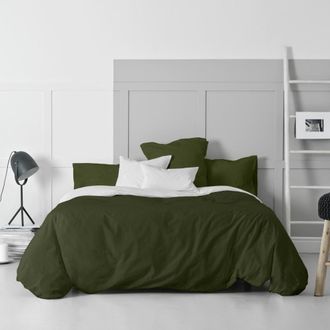 Happy Friday Funda n&oacute;rdica 100% algod&oacute;n verde oliva 260x240 cm (cama 180/200)