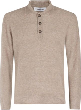 Gran Sasso Poloshirt met kraag en knopen - Bruin