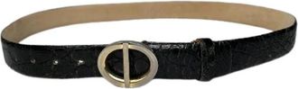Dior Pre-owned Krokodillenneren Lederen Riem - Dames - Vintage Accessoires - Zwart - ONE Size - Leer - Vintage