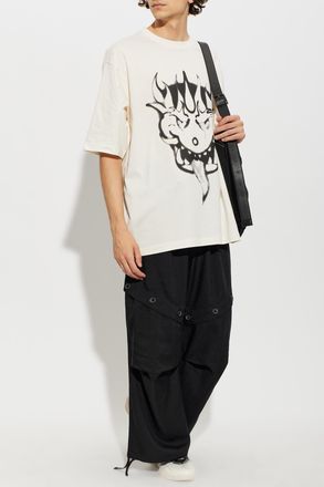 Yohji Yamamoto T-shirt With Print, Mens, Cream