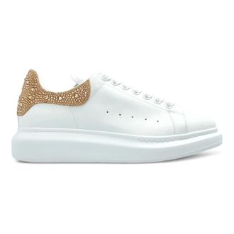 Alexander McQueen Alexander McQueen, Sneakers, female, White, Size: 9 US White Oversized Sneakers Gold Accent