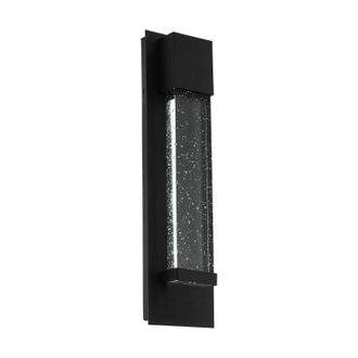 Loops IP44 Outdoor Wall Light Black Bubble Glass 3.3W Built in LED Porch Lamp