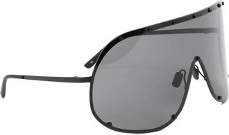 Rick Owens Zwarte Masker Zonnebril Ultieme Stijl - Heren - Zonnebrillen - Zwart - ONE Size - Accessoires