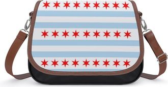 Generic Flag of Chicago Fashion Womens Crossbody Bags Novelty Handbag Shoulder Bag Purse