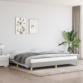 vidaXL Cama Sin Colch&oacute;n Tela Gris Claro 200x200 Cm Vidaxl