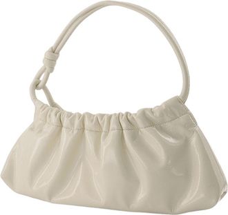 Nanushka Womens Valerie Bag Cream Patent Vegan Leather Beige Synthetic Shoulder-hobo-bags