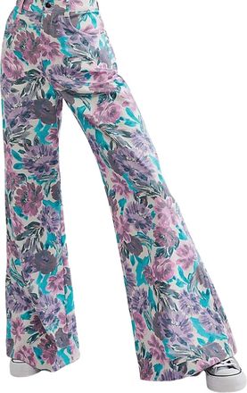 For Love & Lemons Tamara Wide Leg Pant In Purple