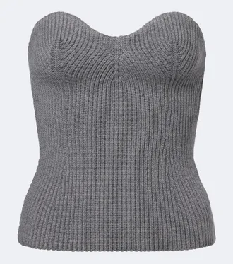 Jil Sander Wool-blend bustier top
