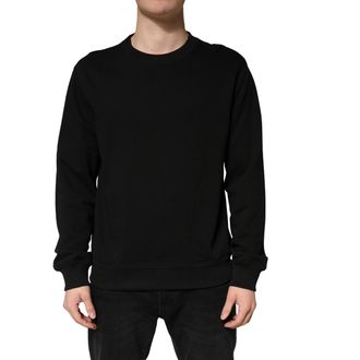 Dolce & Gabbana Mens Sweater Black Cotton Crewneck Sweatshirt Clothing