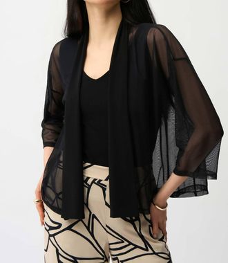 Joseph Ribkoff Mesh Cover Up Top In Black