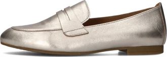 Gabor Schoenen, Dames, Geel, 38 EU, Leer, Gouden Leren Loafers met Glamour Touch