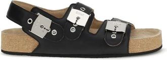 Balenciaga Scholl Platte Sandalen met Verstelbare Banden - Heren - Sandalen - Zwart - 43 EU - Leer - Schoenen