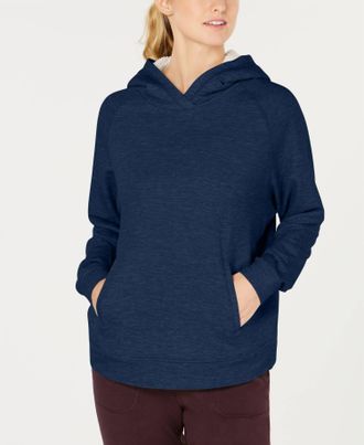 32 Degrees Womens Activewear Fleece Lined Hoodie In Hale Navy Combo