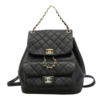Chanel Black Leather Backpack (Pre-Owned)
