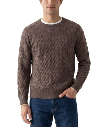 Naadam Cable Wool & Cashmere-Blend Crewneck Sweater
