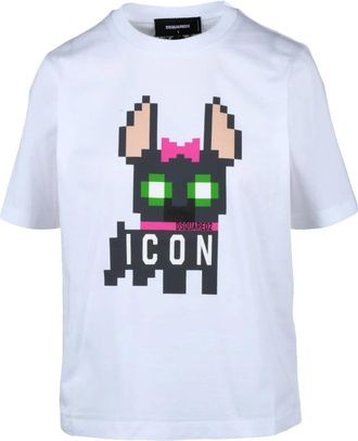 Dsquared2 T-Shirt - Dames - T-shirts - Wit - XS - Katoen - Tops