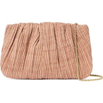 Loeffler Randall Brit Pleated Raffia Clutch in Blush at Nordstrom Rack