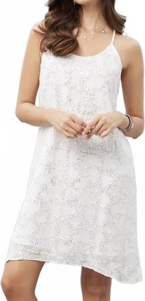 Lola & Sophie Sequin Dress In Eggshell