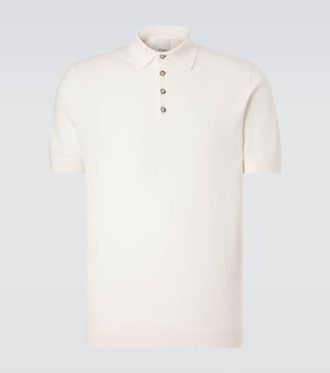 Allude Cotton, silk, and cashmere polo shirt