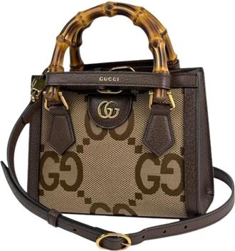 Gucci Pre-owned Mini Bags, female, Brown, Size: ONE SIZE Pre-owned Vintage Canvas Mini Shoulder Bag