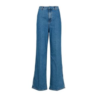 Philosophy di Lorenzo Serafini Jeans, Dames, Blauw, XS, Katoen, Flared jeans met hoge taille