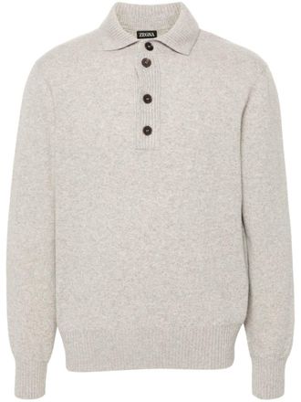 Ermenegildo Zegna knitted polo shirt - Neutrals