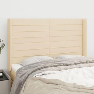 vidaXL Cabecero Con Orejas De Tela Color Crema 147x16x118/128 Cm Vidaxl