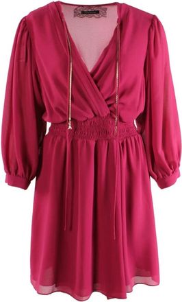 Patrizia Pepe Korte Jurk - Dames - Korte kleedjes - Roze - M - Polyester - Kleedjes