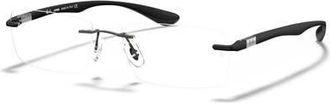 Ray-Ban 56mm Rectangle optical glasses in Grey at Nordstrom