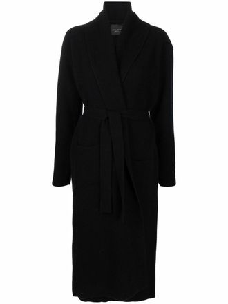 Roberto Collina belted-waist merino coat - women - Merino - S - Black