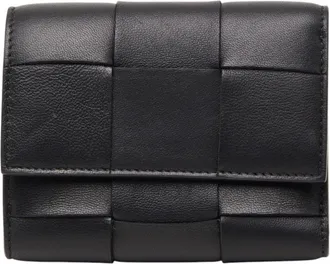 Bottega Veneta Black Leather Wallet (Tri-Fold) (Pre-Owned)