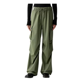 Rains Pocket Regenbroek Wide - Dames - Wijde Broeken - Groen - L - Polyester - Broeken