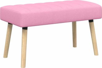 vidaXL Banco Con Tapizado En Canal Rosa 80 X 40 X 46 Cm Tela Vidaxl