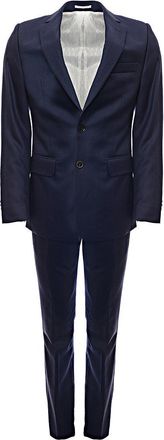 Duchamp Mens London Notch Lapel Twill Suit In Blue - Navy - Size 36 Regular