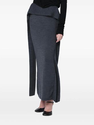 Entire studios ribbed-knit long skirt - women - Merino - XS/S - Grey