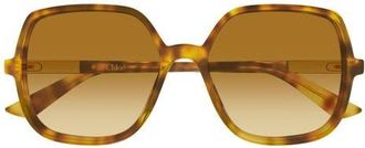 Chlo&eacute; 55mm Gradient Geometric Sunglasses in Havana at Nordstrom