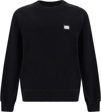 Dolce & Gabbana Cotton Sweatshirt - Heren - Sweatshirts - Zwart - 2XL - Katoen - Hoodies & sweatvesten