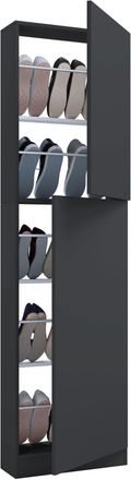 ebuy24 Ebuy24 - Gabinete De Zapatos De Madera Vcm Dimensiones: Al. 180 X An. 50 X P. 17 Cm 2 Puertas Rotativas - Fulisa Xl (antracita)