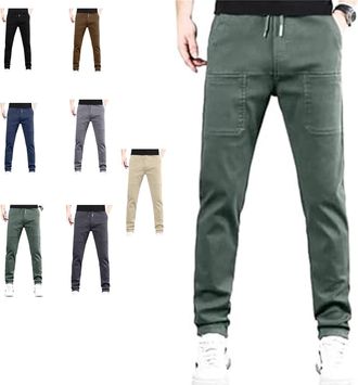 Generic Multipants - High Stretch Multi-Pocket Durable Cargo Pants,Mens Stretch Cargo Pants Lightweight (Military Green,2XL)