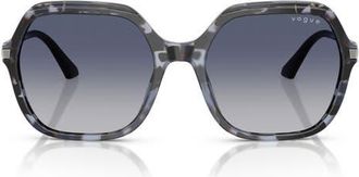 Vogue Eyewear 56mm Square Sunglasses in Blue Tortoise at Nordstrom