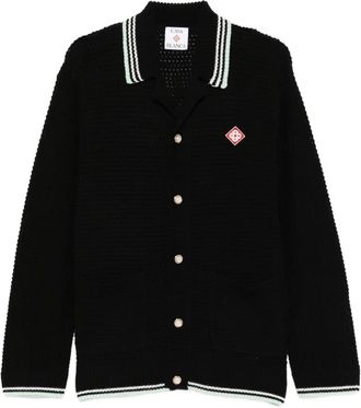 Casablanca Cardigan a coste con bottoni - Nero