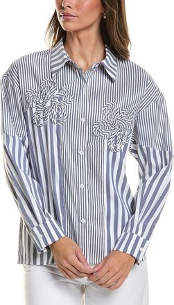 Gracia Stripped Floral Shirt